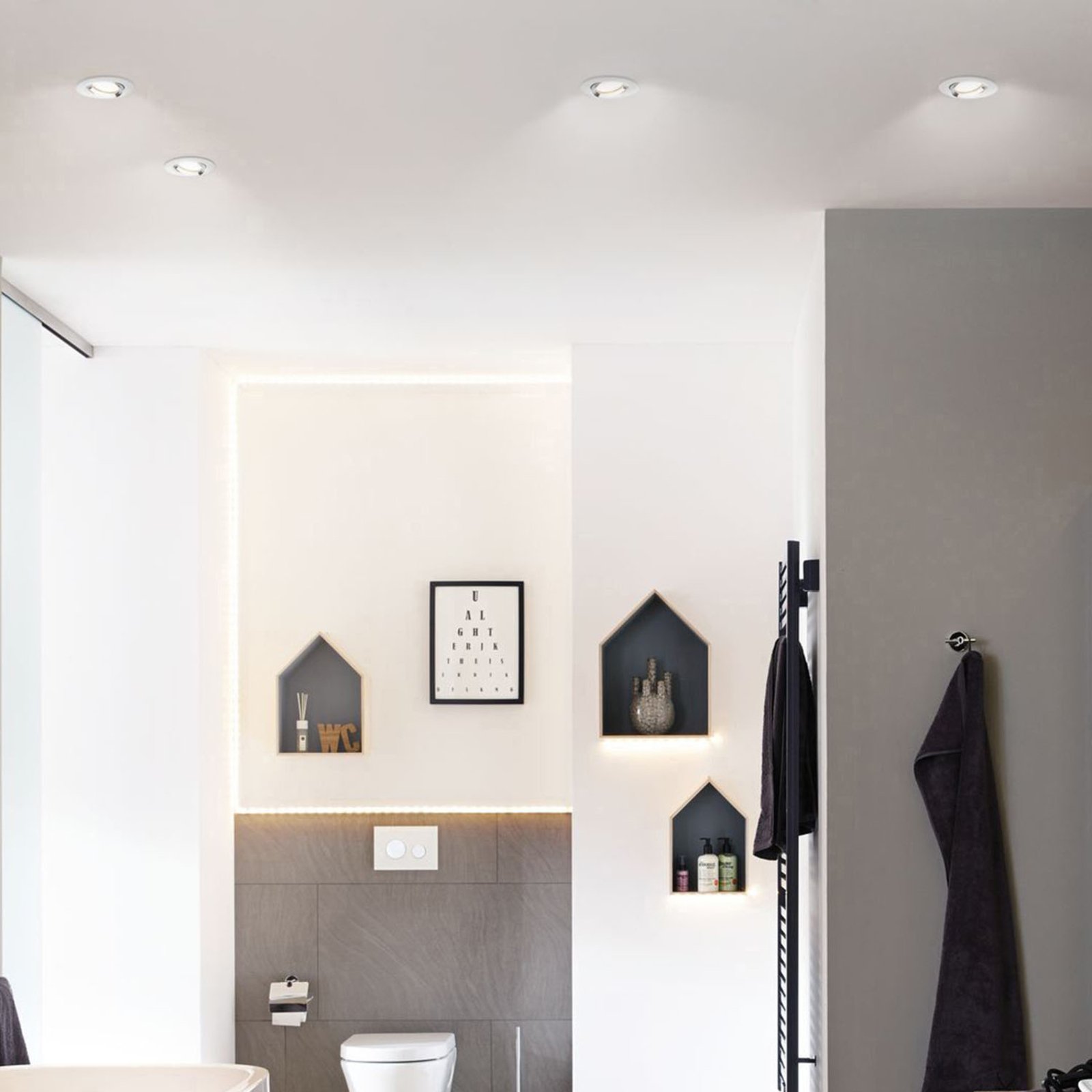 Nova LED recessed spotlight, dimmable, IP65, iron - Paulmann