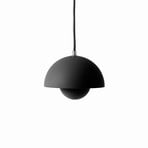 &Luminária suspensa tradicional Flowerpot VP10, Ø 16cm, preto mate