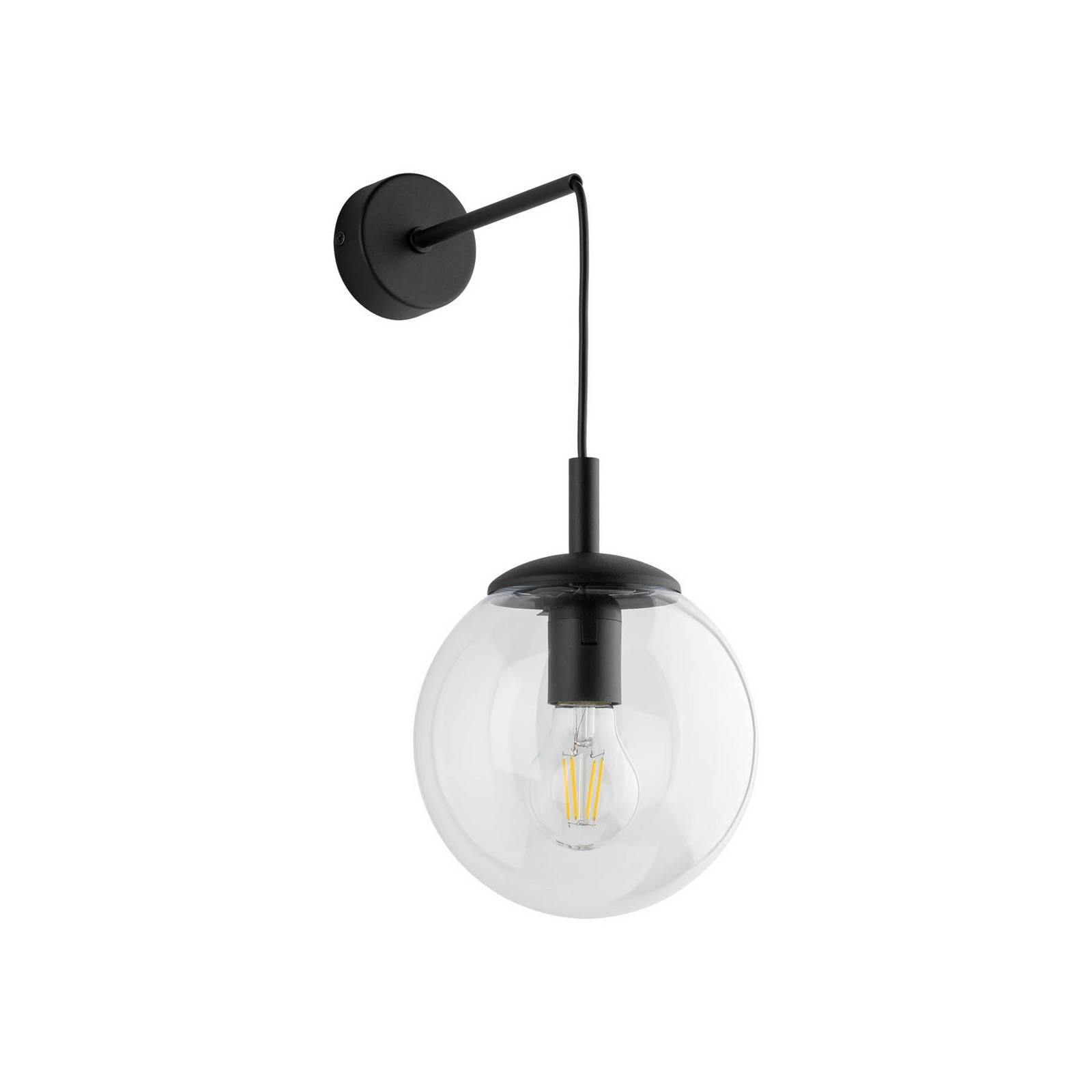 Wandleuchte Esme, transparent, Höhe 45 cm, Glas, E27