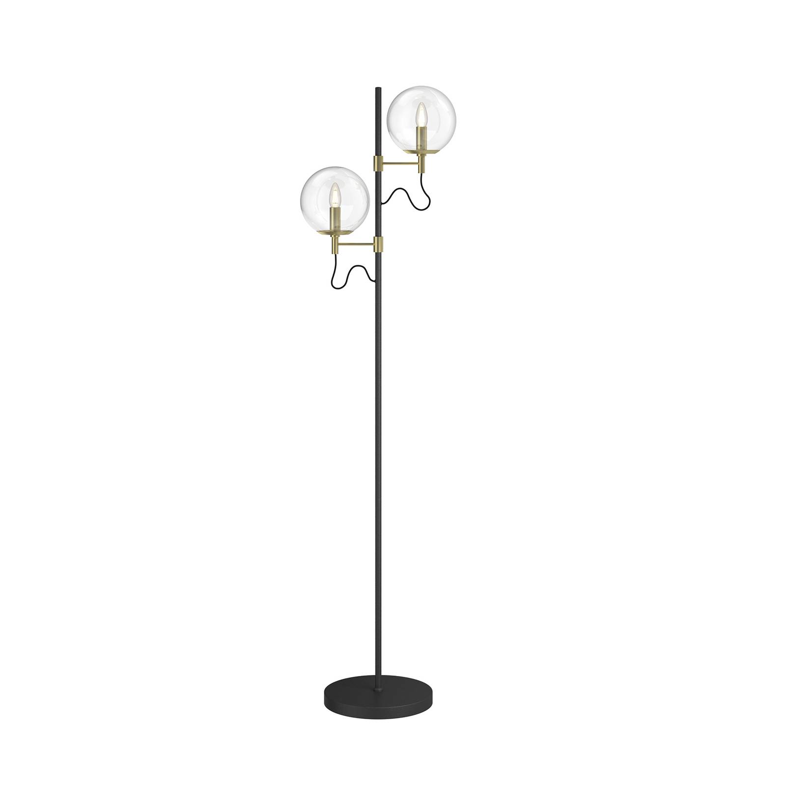 Lucande Sotiana floor lamp, glass balls, metal, for Living / Dining Room, glass, metal, E14, 40 W, W: 42.6 cm, H: 158.2 cm