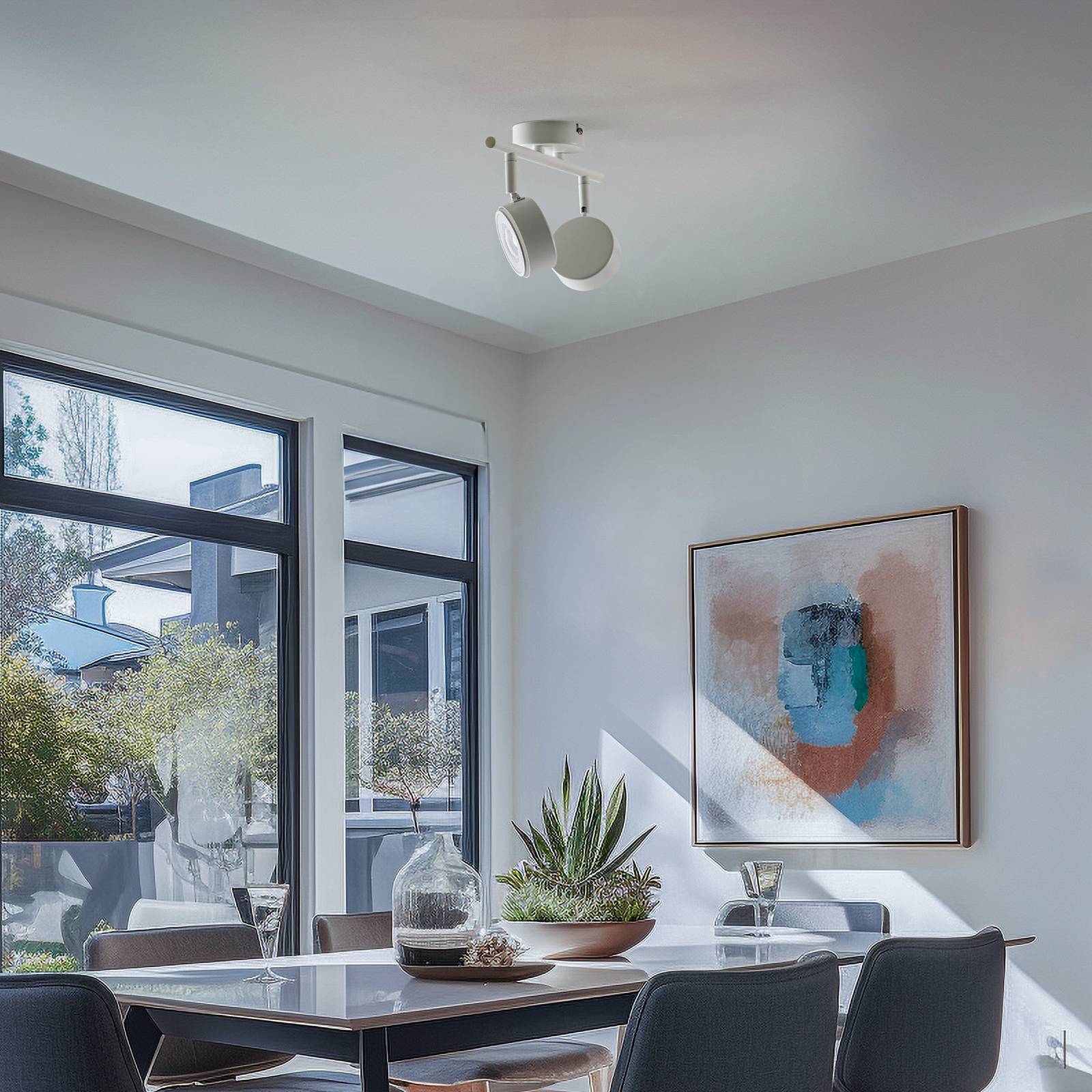 Reflektor Lindby Jyla, biały, 2700 K, 2-punktowy, GX53