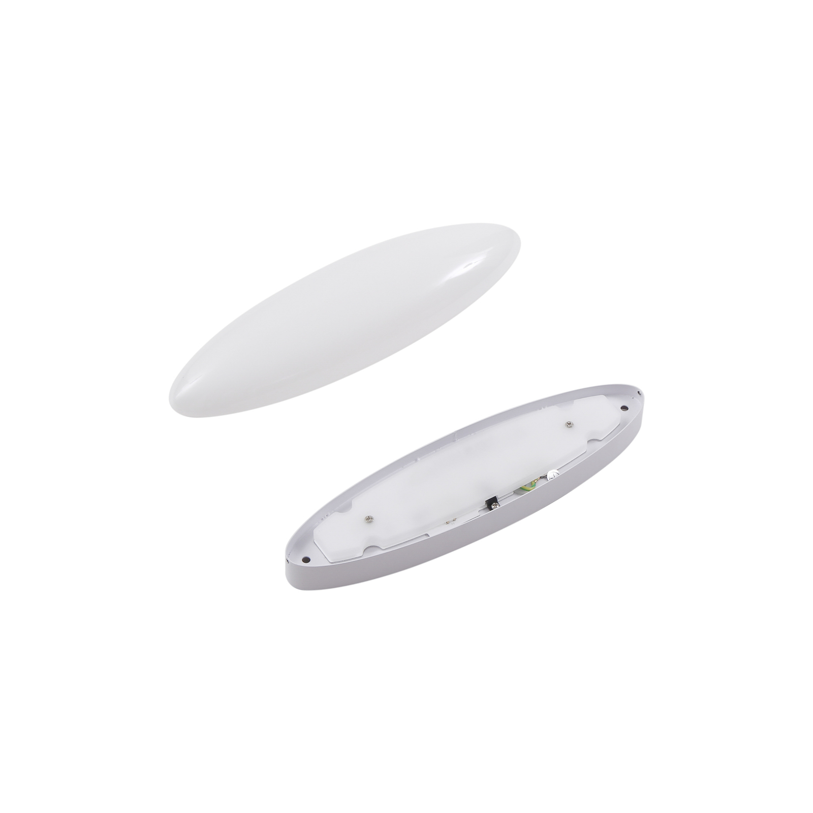 Lucande LED-vegglampe Leihlo, hvit, plast, 8 cm høy
