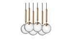 Miira 6 chandelier, Ø 35 cm, brass/clear, 6-bulb - Nuura