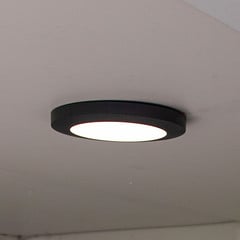 Kayah LED kültéri mennyezeti lámpa, IP54, Ø 30 cm, antracit