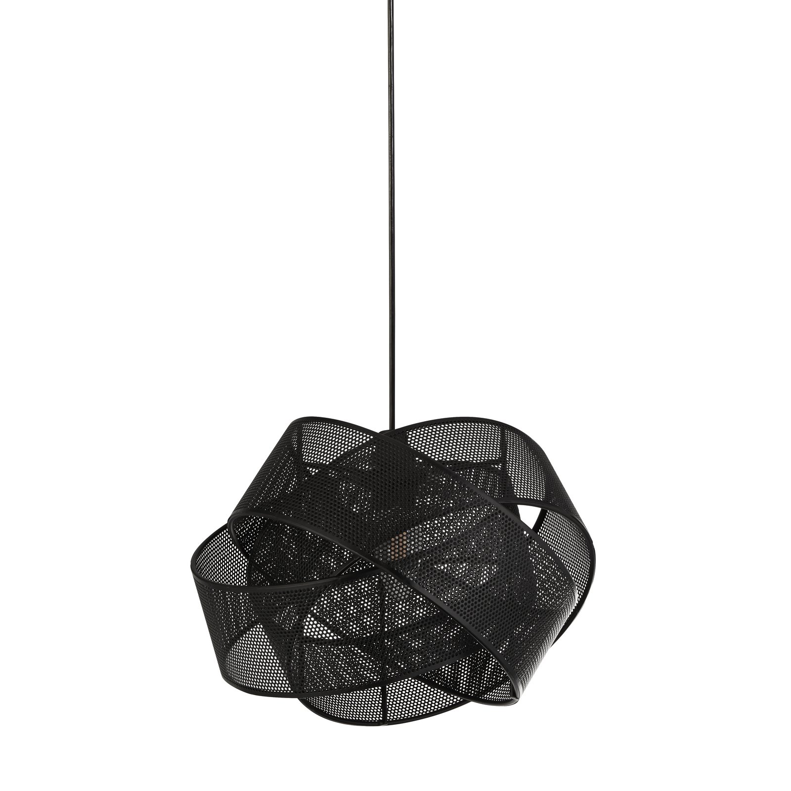 Hanglamp Mizio, zwart, metaal, Ø 28 cm, E27