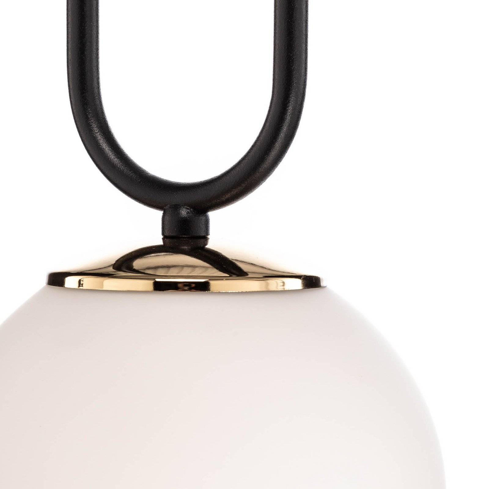 Hanglamp Glam, zwart/opaal, 1-lamp