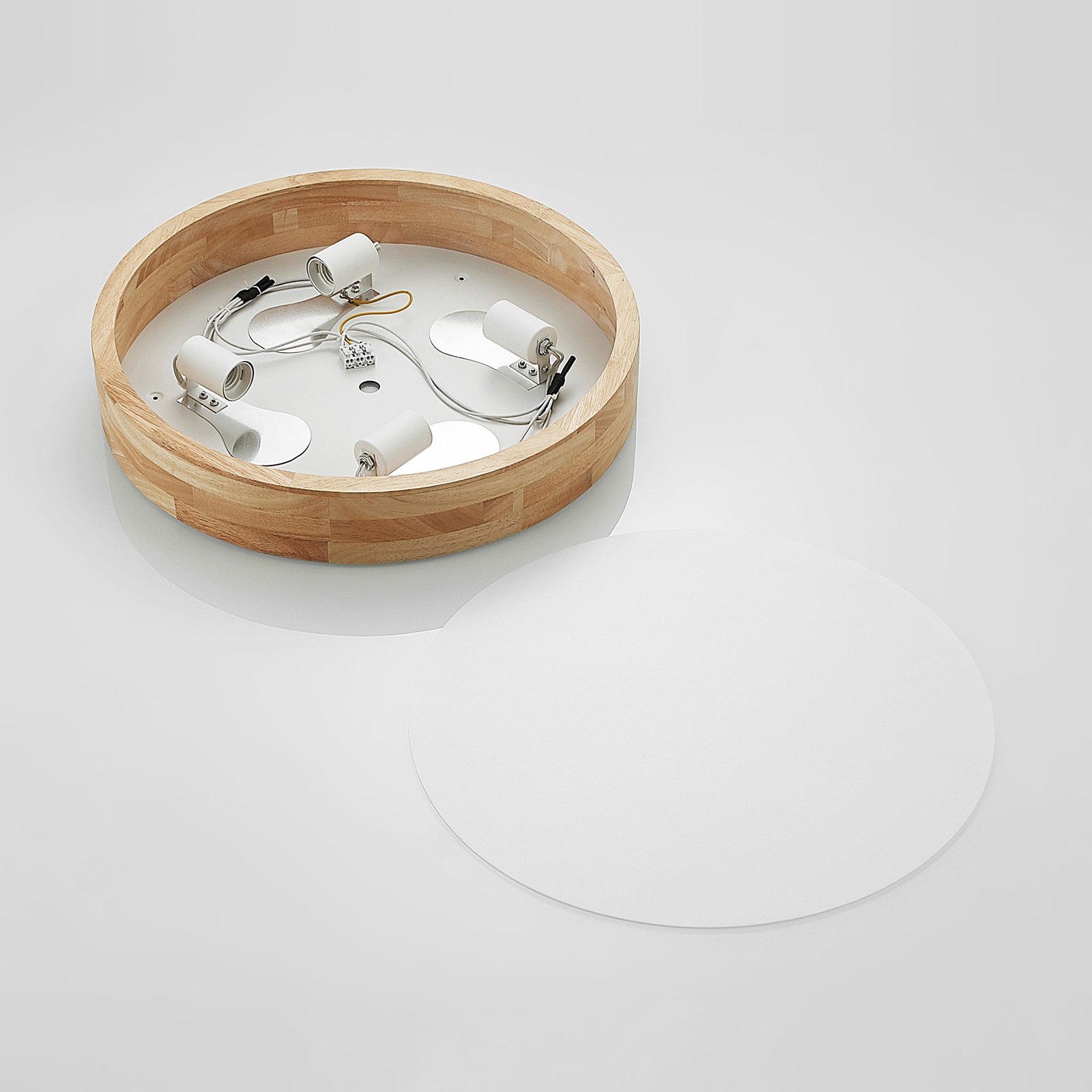 Tanju Plafonnier Ø50 Wood/White - Lindby