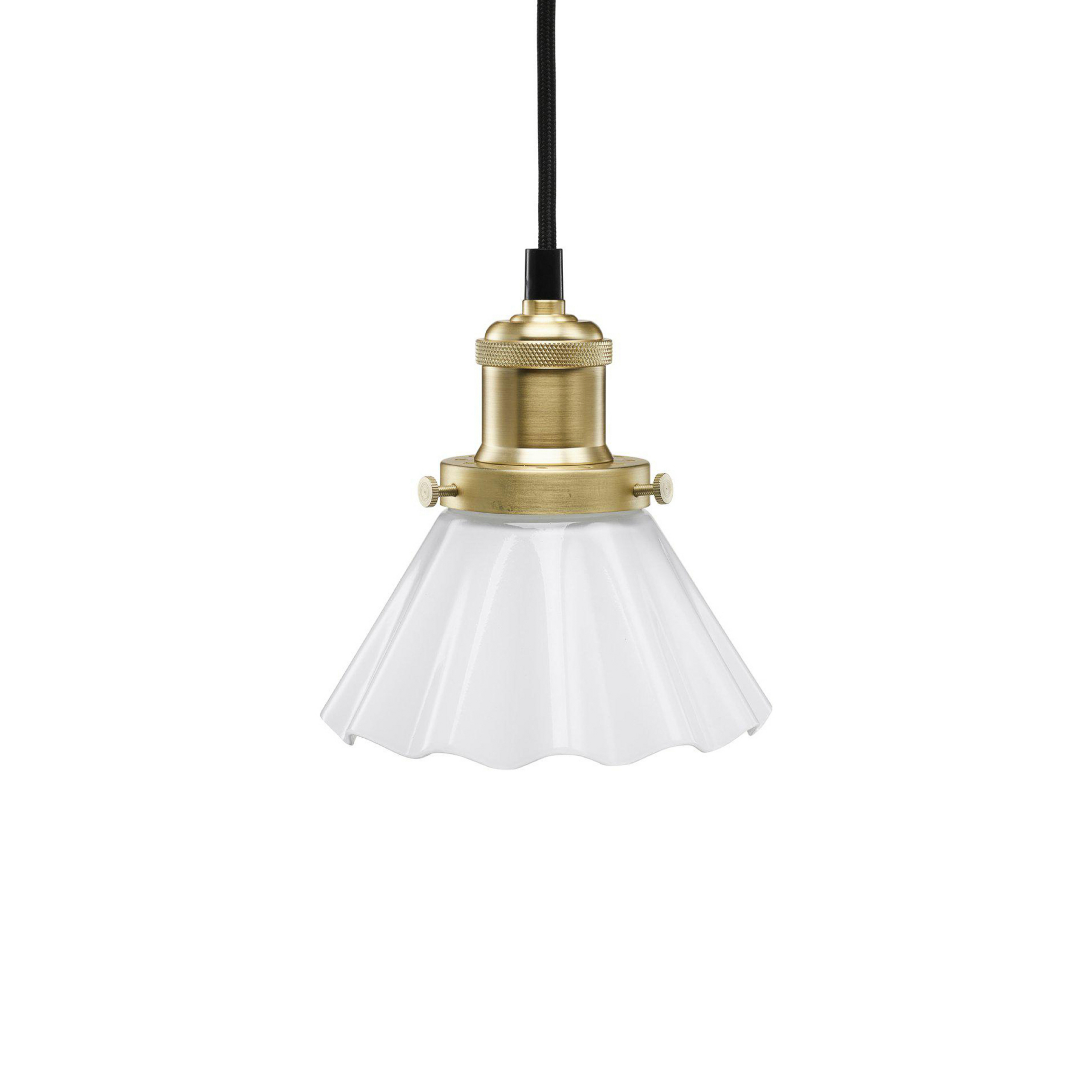 PR Home pendel August, opal, Ø 15 cm, korrugeret glas