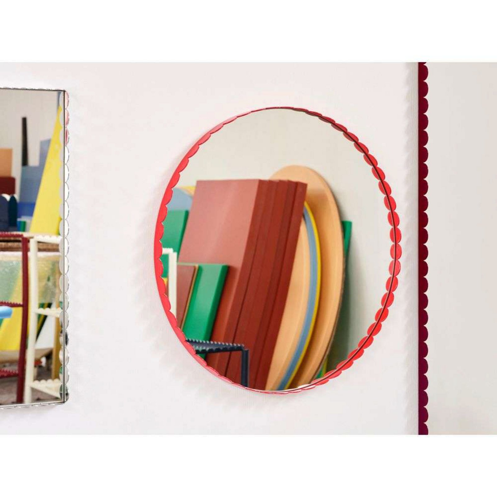 Arcs Mirror Round Red - HAY