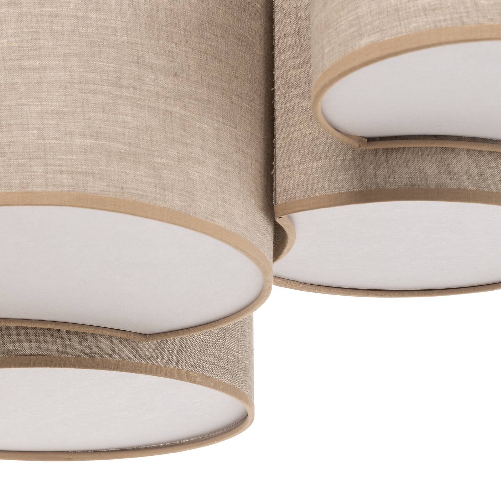 Lampa sufitowa Mona Nature, 5-punktowa, len naturalny