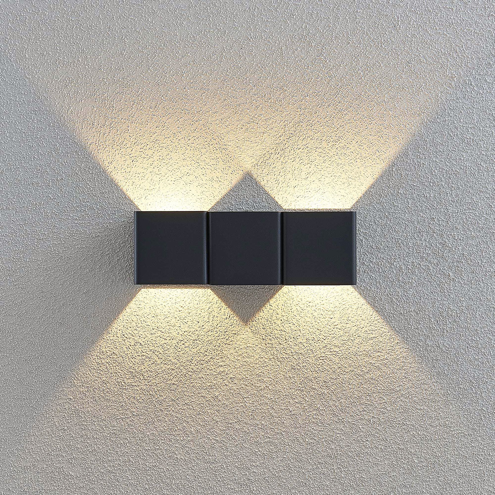 LED kültéri fali lámpa Niclas, szögletes