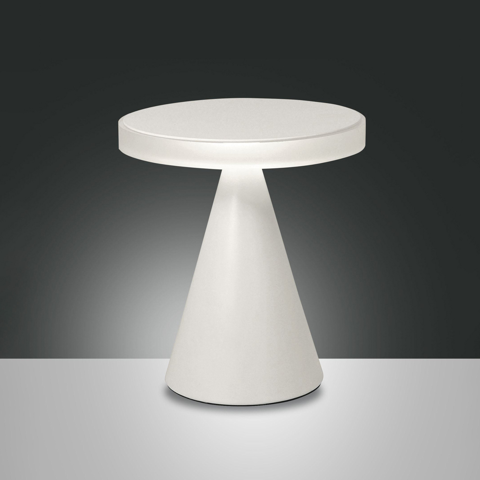 Neutra LED-pöytävalaisin, korkeus 27 cm, valkoinen, kosketushimmennin