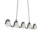 Lampa za objes Sinus 5, crna/opala, 110 cm - Emibig Lighting