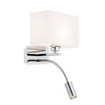 Harry wall lamp, angular, chrome/chrome/white