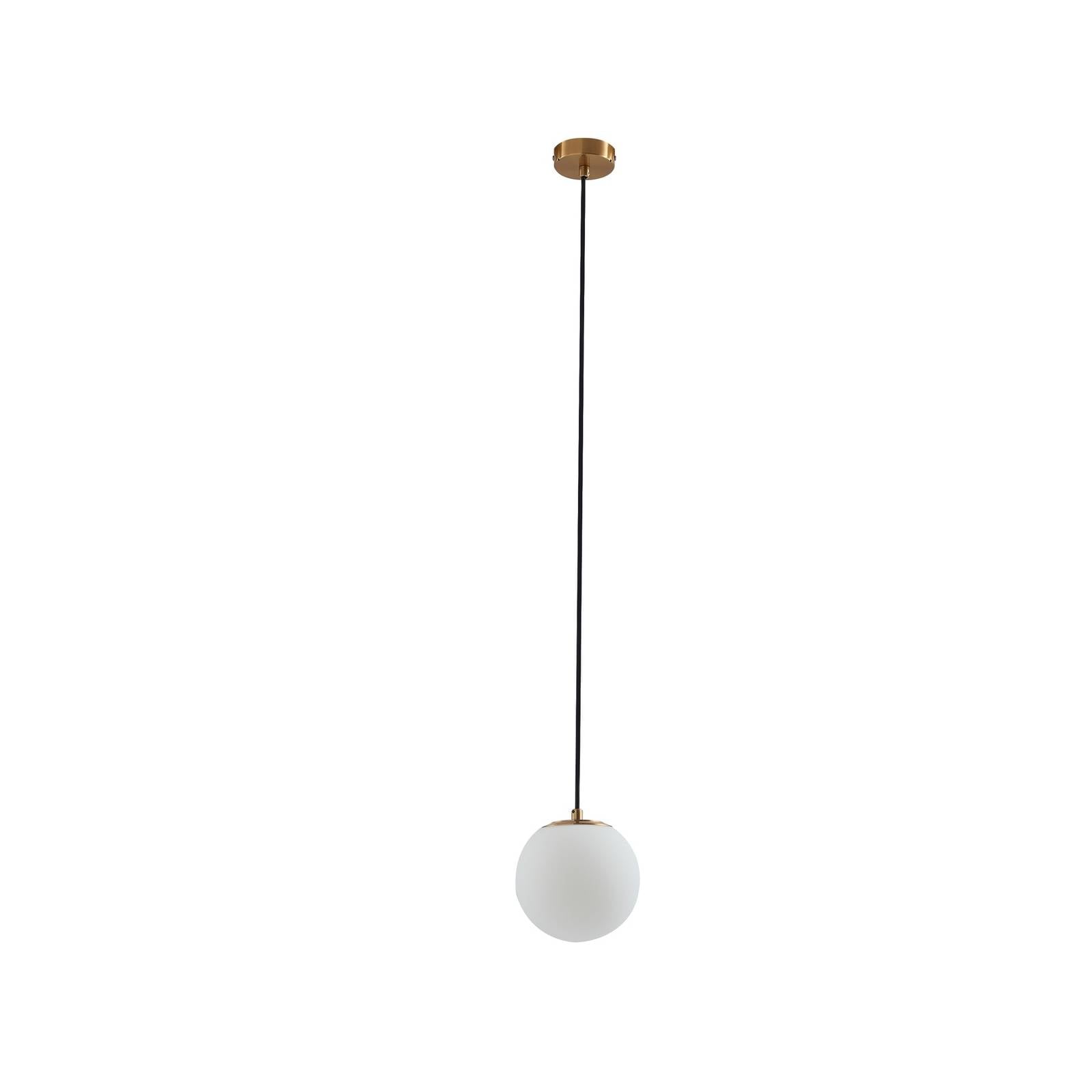 Lucande Hängelampe Bidolo, messingfarben, Glas, 15 cm, IP44