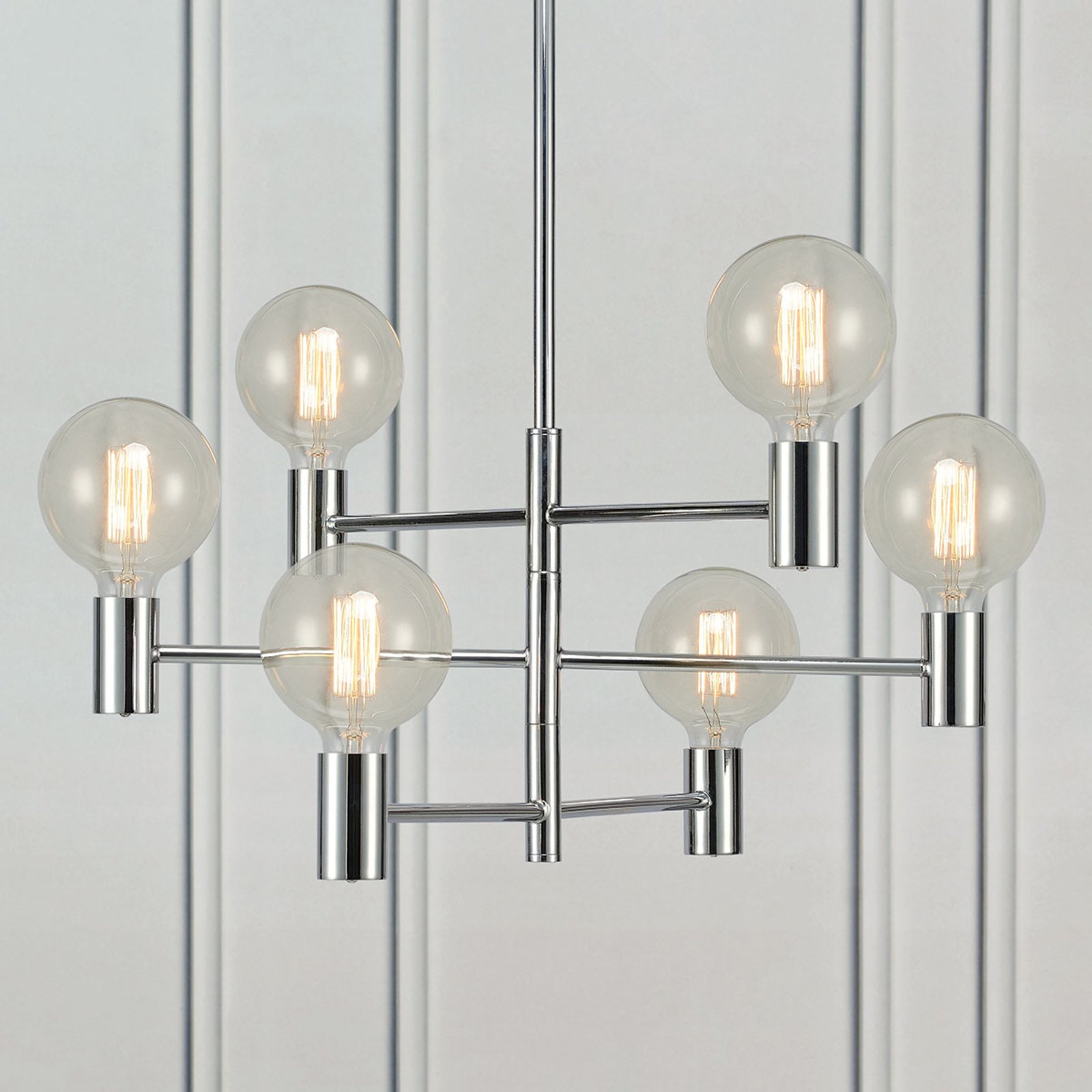 Capital hanglamp, chroom, 6-lamps
