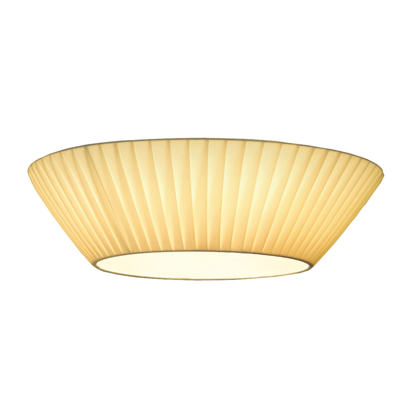 Pamalux Simple beige ceiling light Emma, 50 cm, for Living / Dining Room, pleated fabric, E27, 40 W, energy efficiency: A++, H: 22 cm