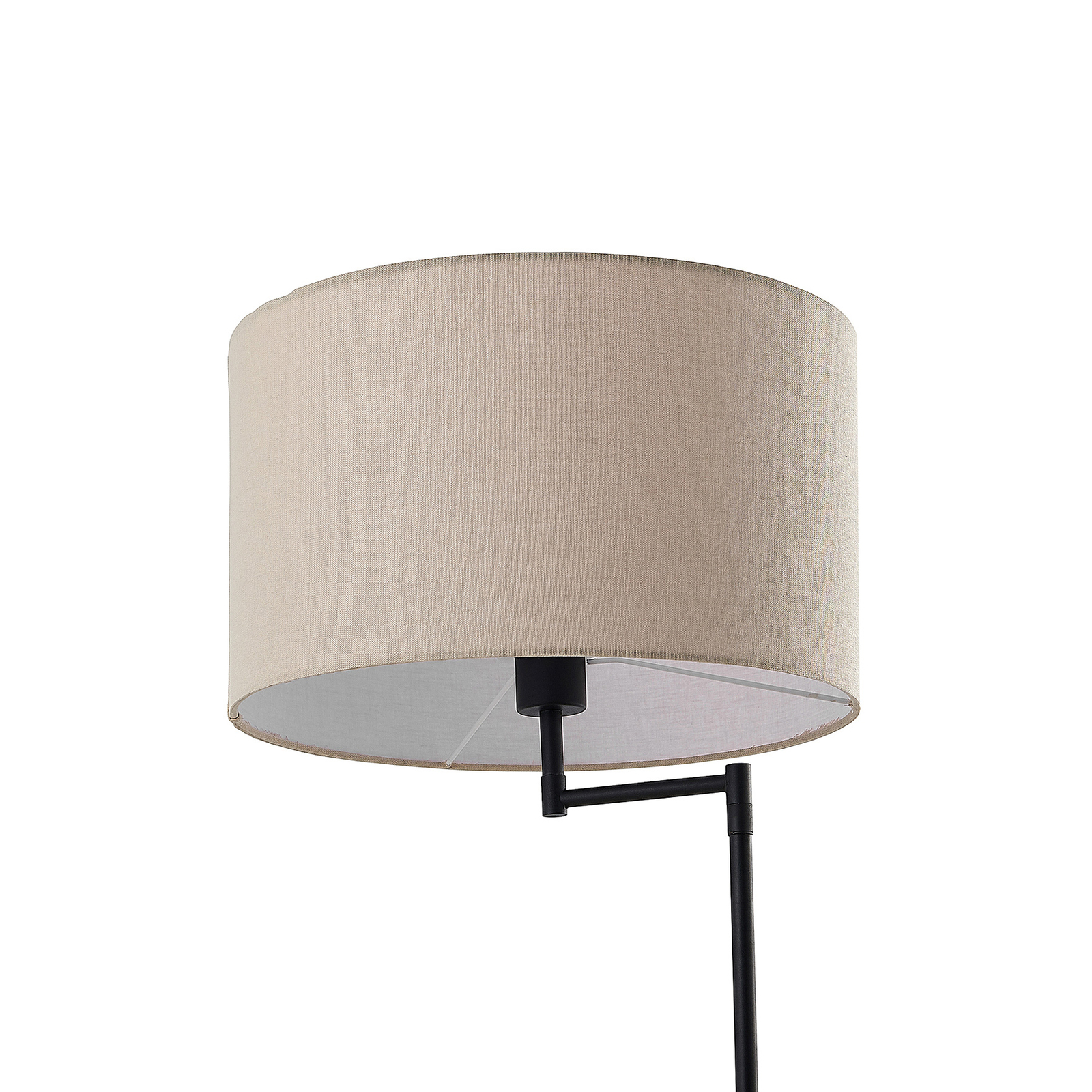 Lindby Zinia floor lamp with shelf and USB, black Lights.ie