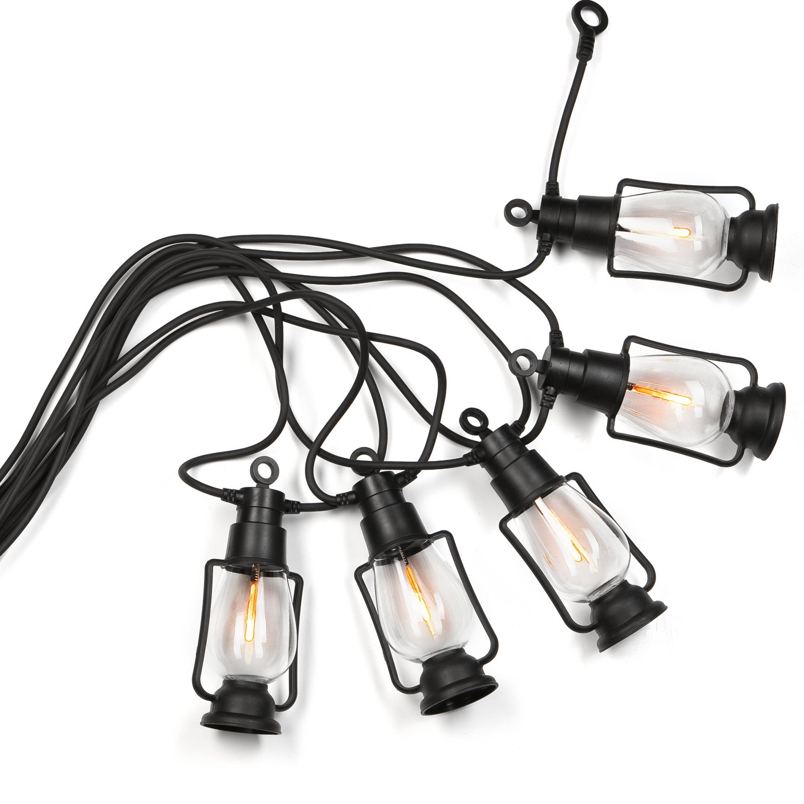 LED-valoketju Garlands, pituus 1000 cm, musta, 10-lamppuinen.