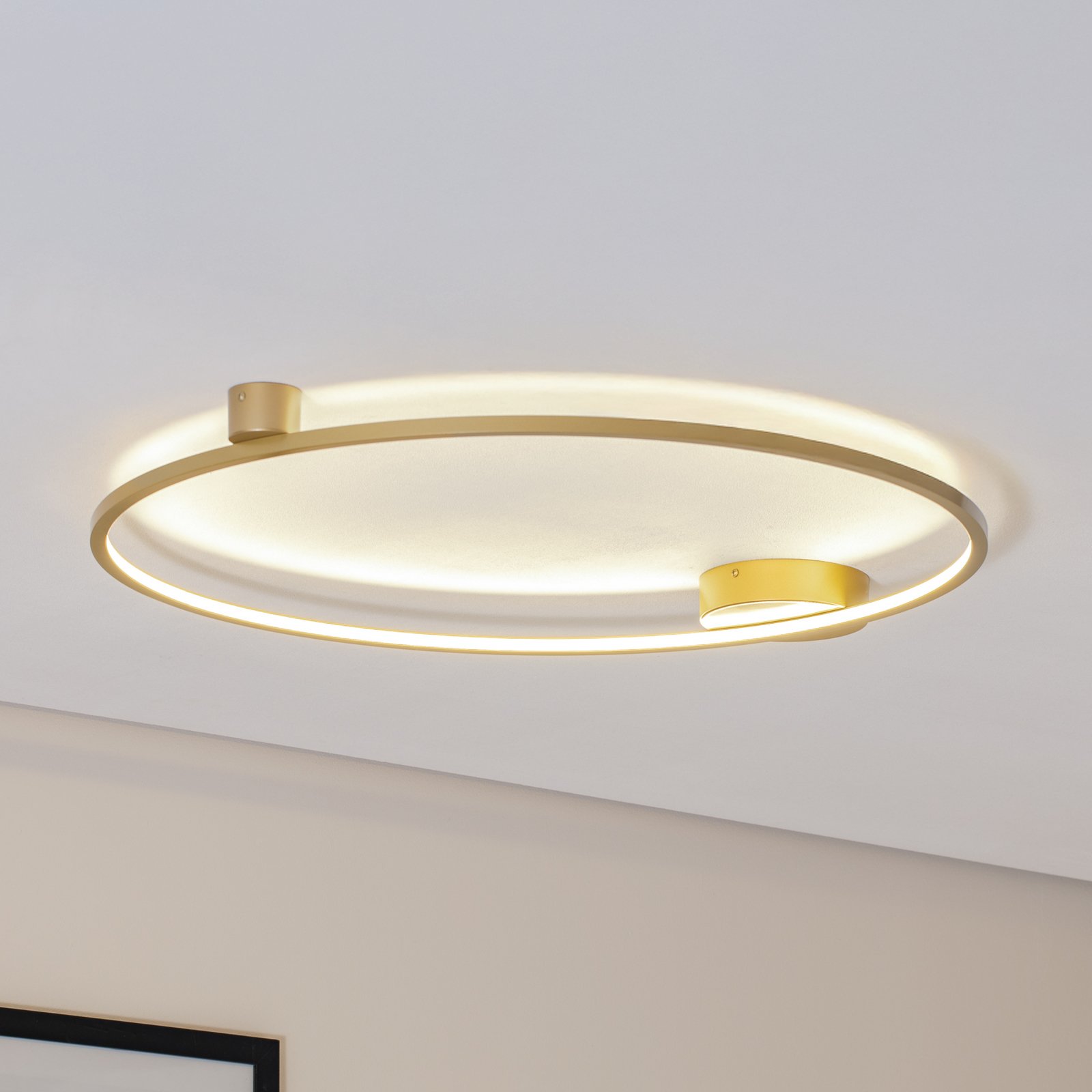LED-Deckenleuchte Saturno, gold, Ø 80 cm, Metall, 4.000 K