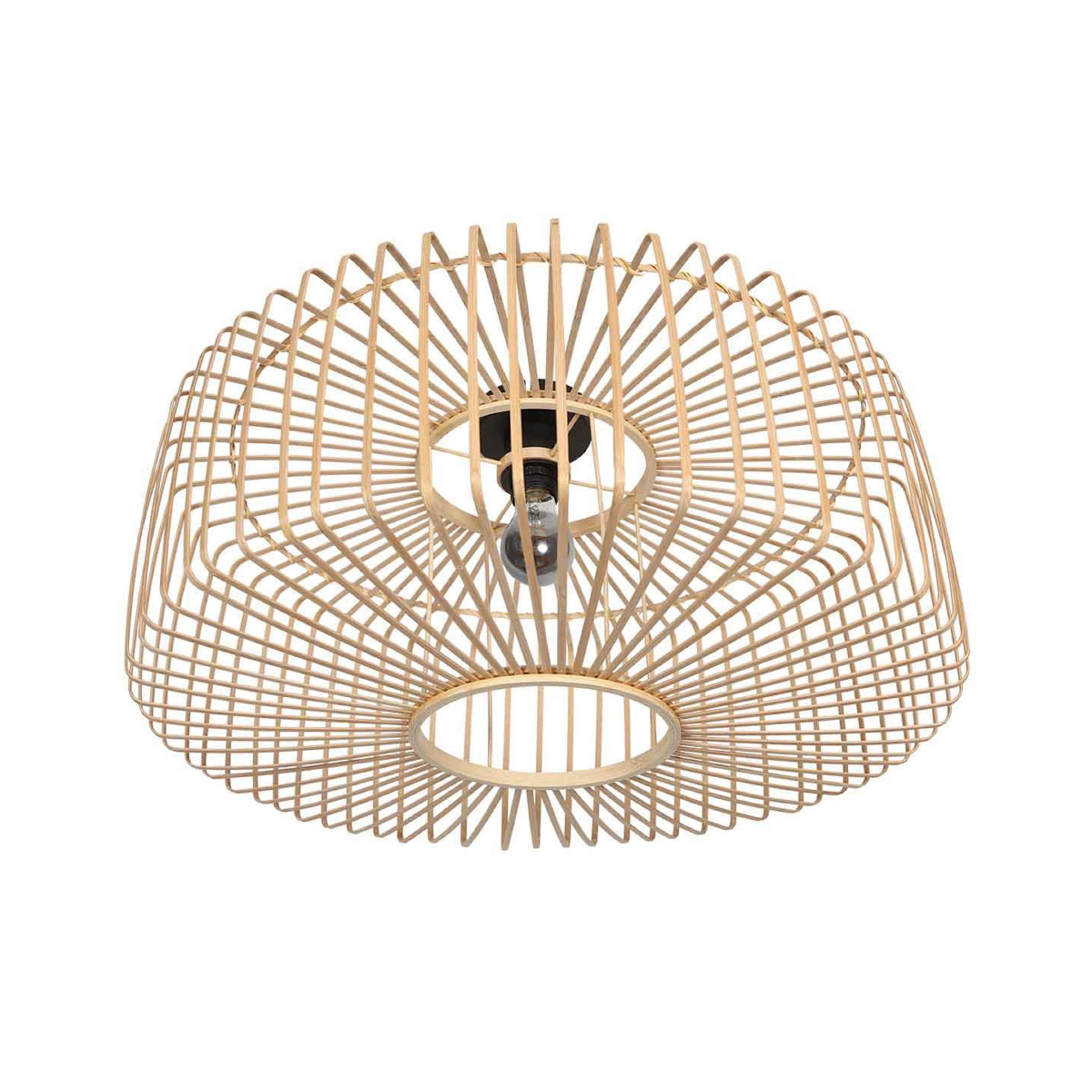 Deckenleuchte Bloeba, Ø 60 cm, Holz, natur, E27