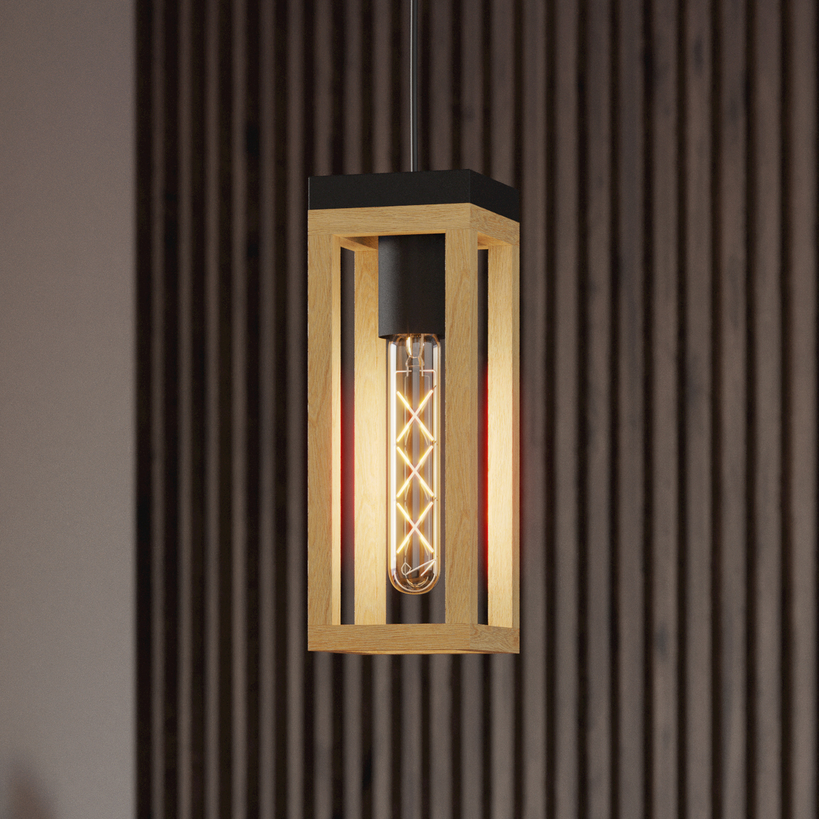 EGLO Nafferton lampă suspendată din lemn, 1 bec