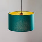 Candeeiro de suspensão Soho cilíndrico 1fl. Ø 40cm verde/dourado