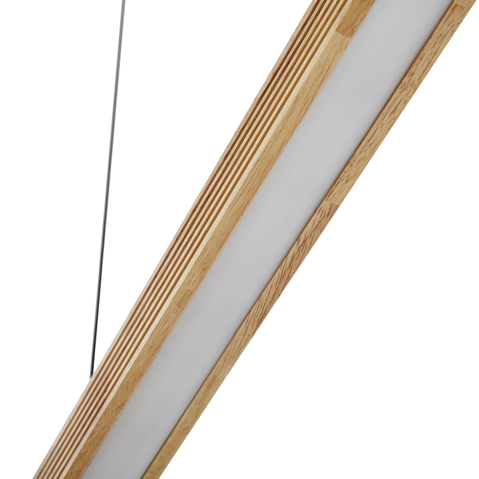Lucande Emara LED pendant light, light wood, oak, CCT