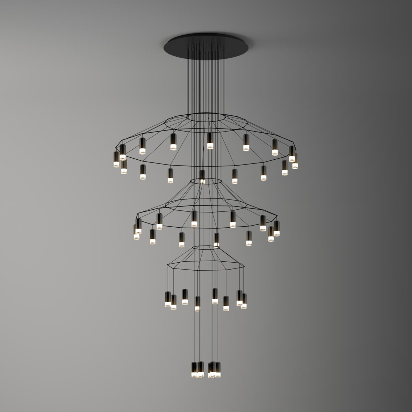 Vibia Wireflow - lampada LED a sospensione, 216 cm