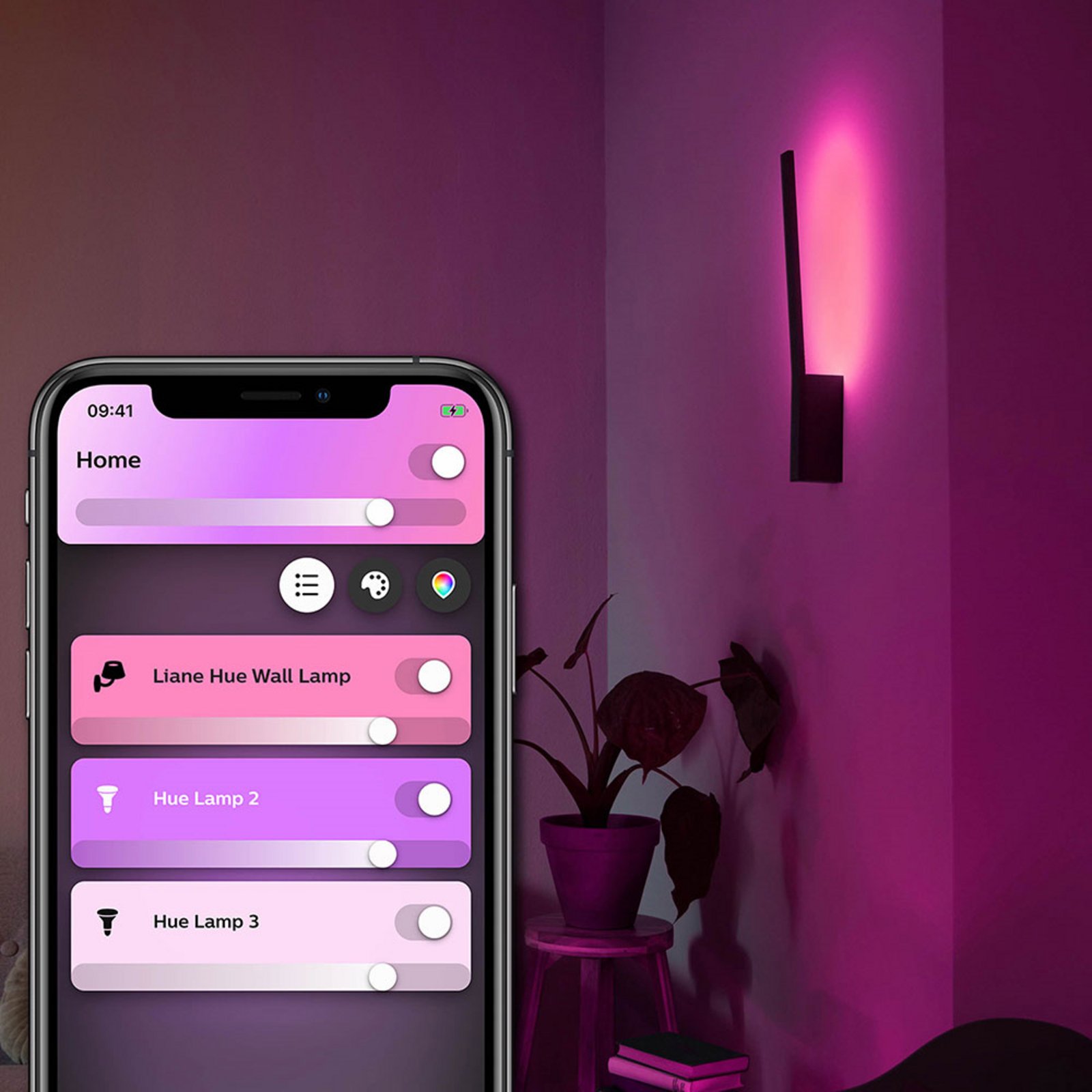 Liane Hue Aplică de Perete Black Bluetooth White/Color Amb. - Philips Hue