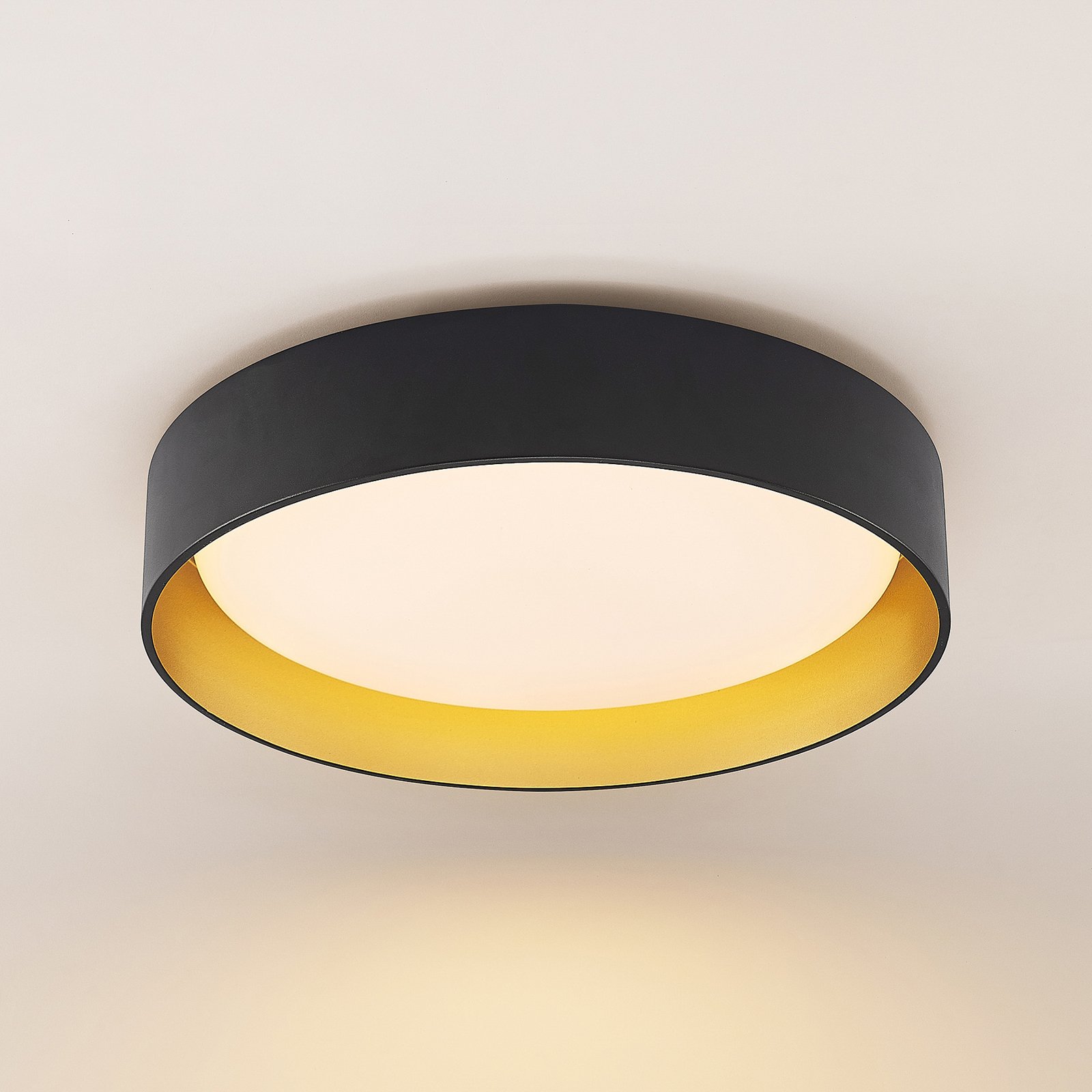 Lindby Gracjan LED plafondlamp CCT zwart goud