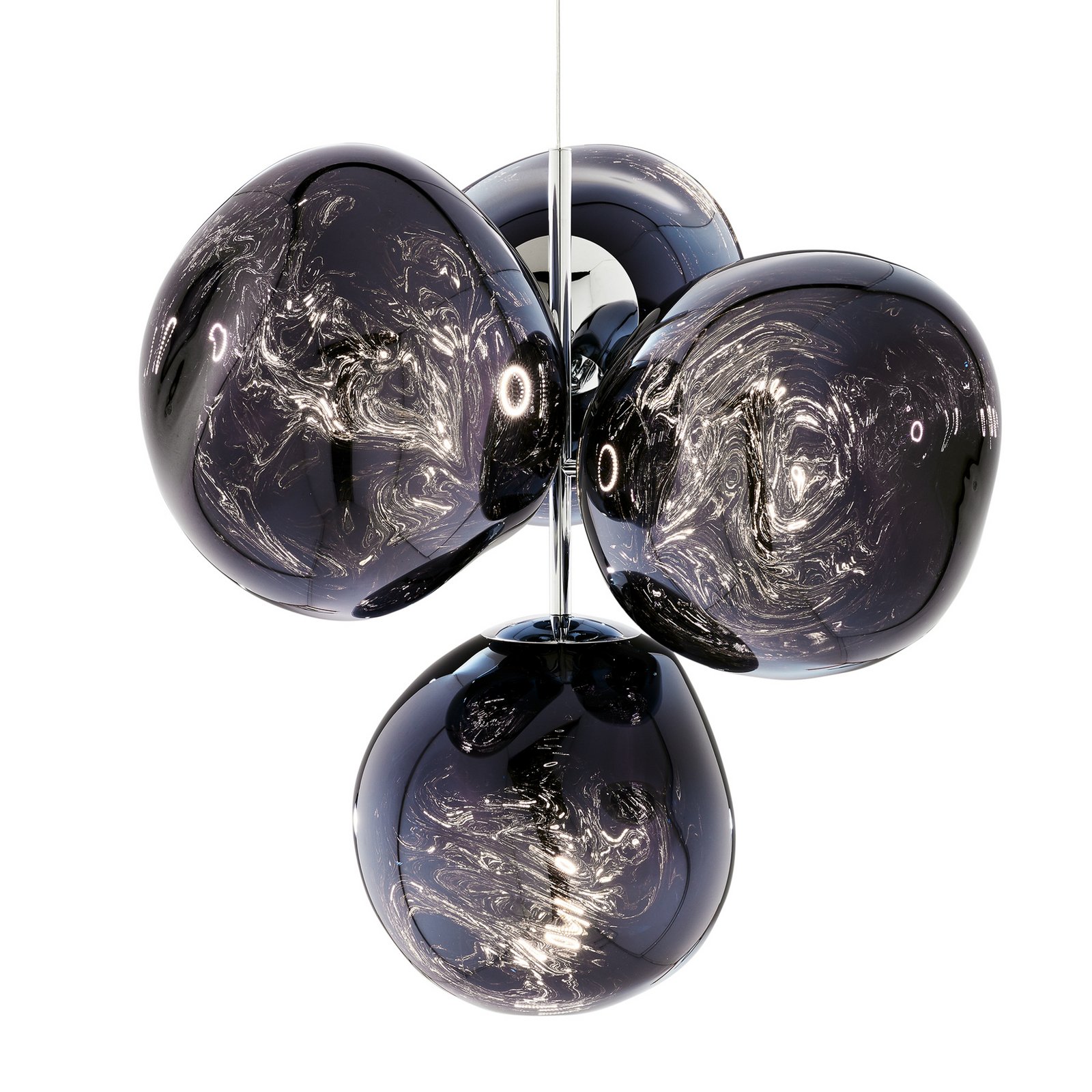 Tom Dixon Lustre LED Melt Chandelier, gris fumé