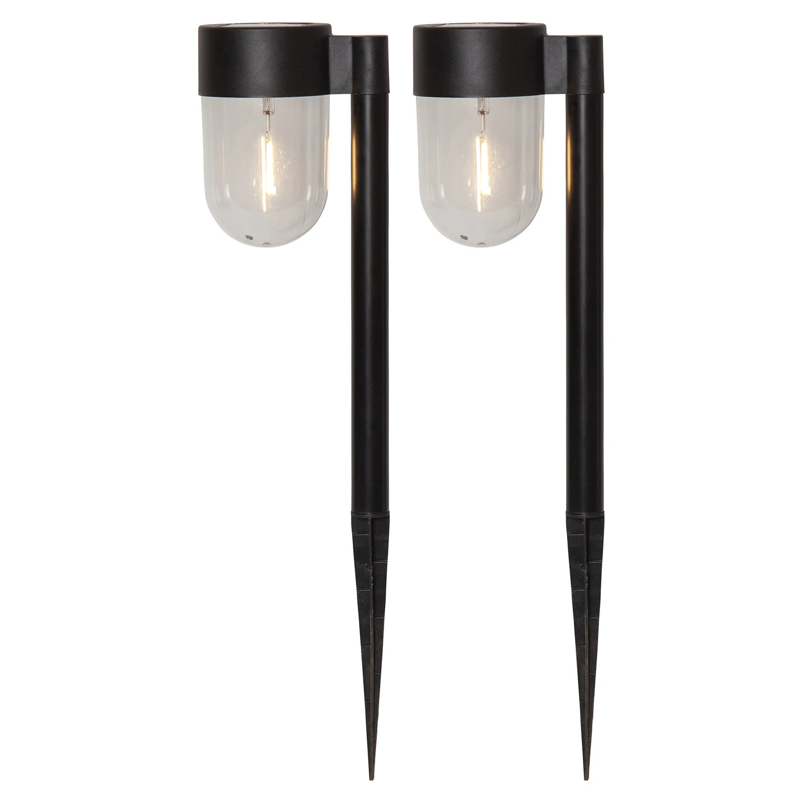 Solcellsdriven LED-sockellampa Cupola i 2-set