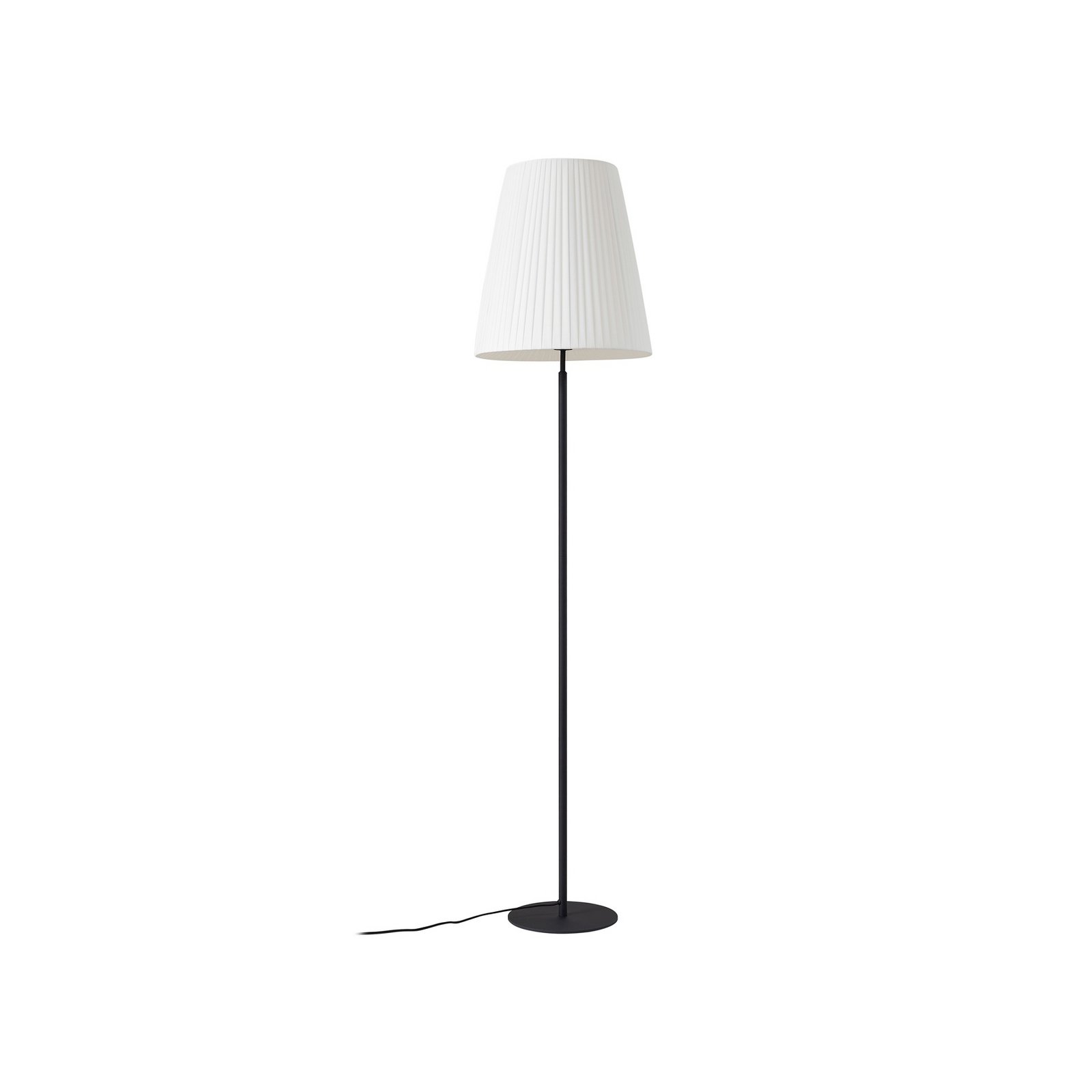 Lindby Virelle floor lamp, black/white, textile, height 170 cm