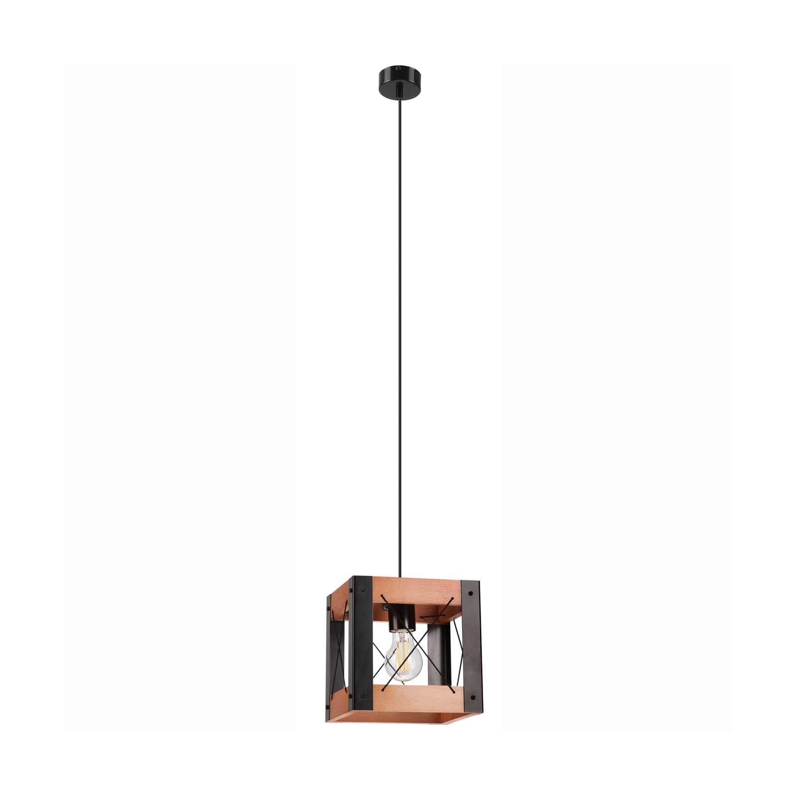 Envostar Lee lampada sospensione legno/nero 1 luce