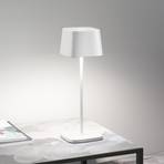 Zafferano Ofelia rechargeable table lamp IP65 white