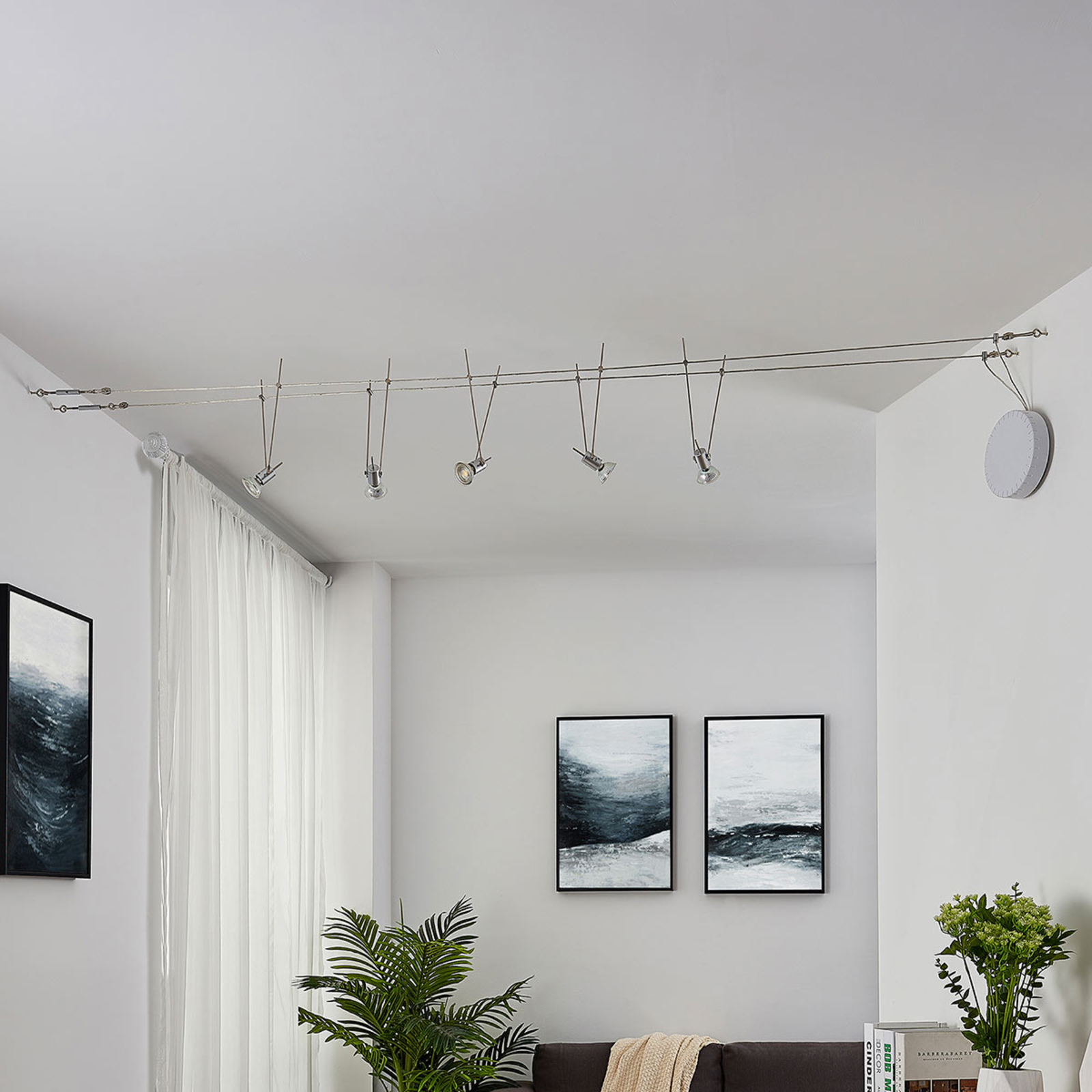 LED cable lighting system Marno, fivebulb Lights.co.uk