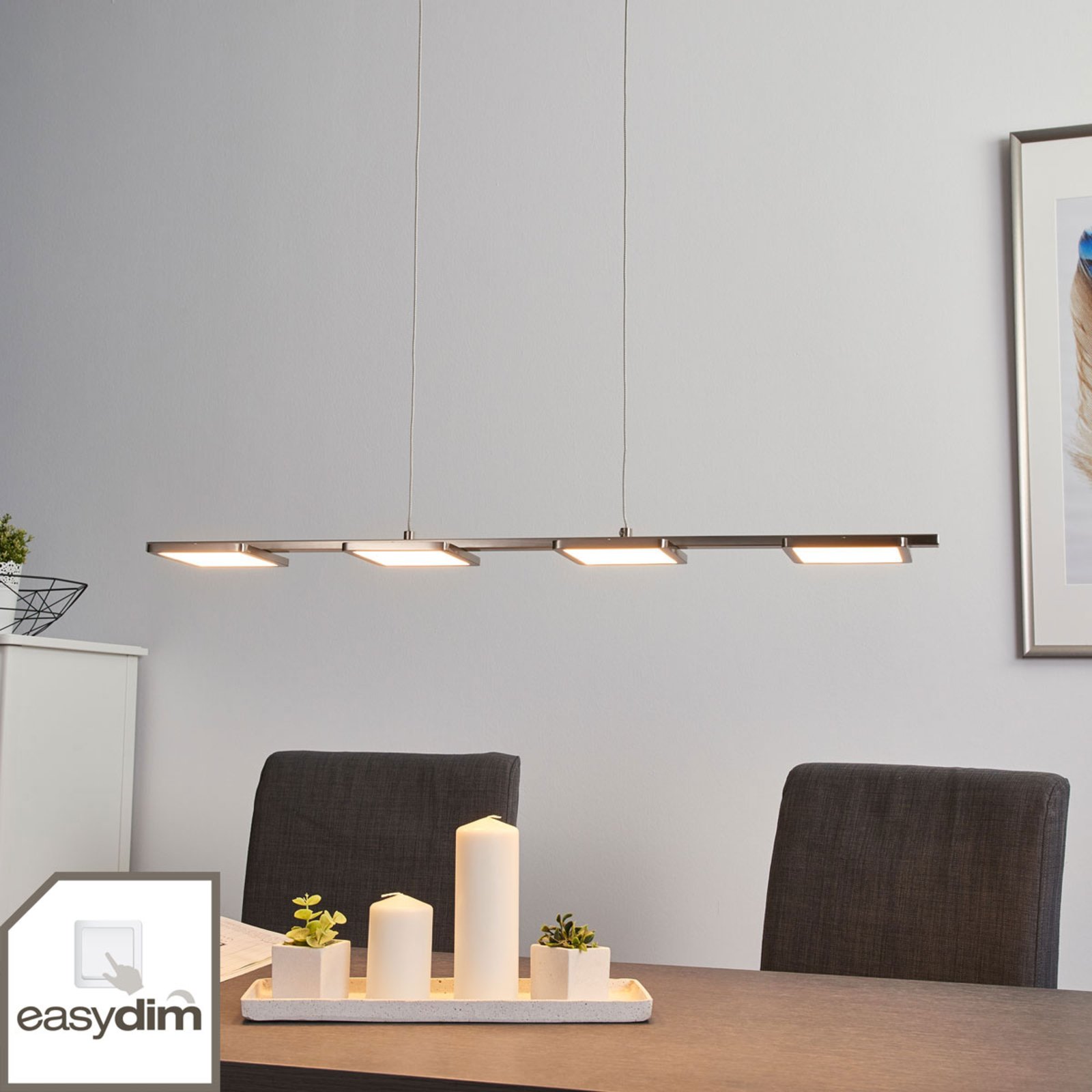 Brilliant Linear LED pendant lamp Uranus, easydim, for Kitchen, metal, plastic, 5 W, energy efficiency: A+, L: 79.5 cm, W: 11 cm