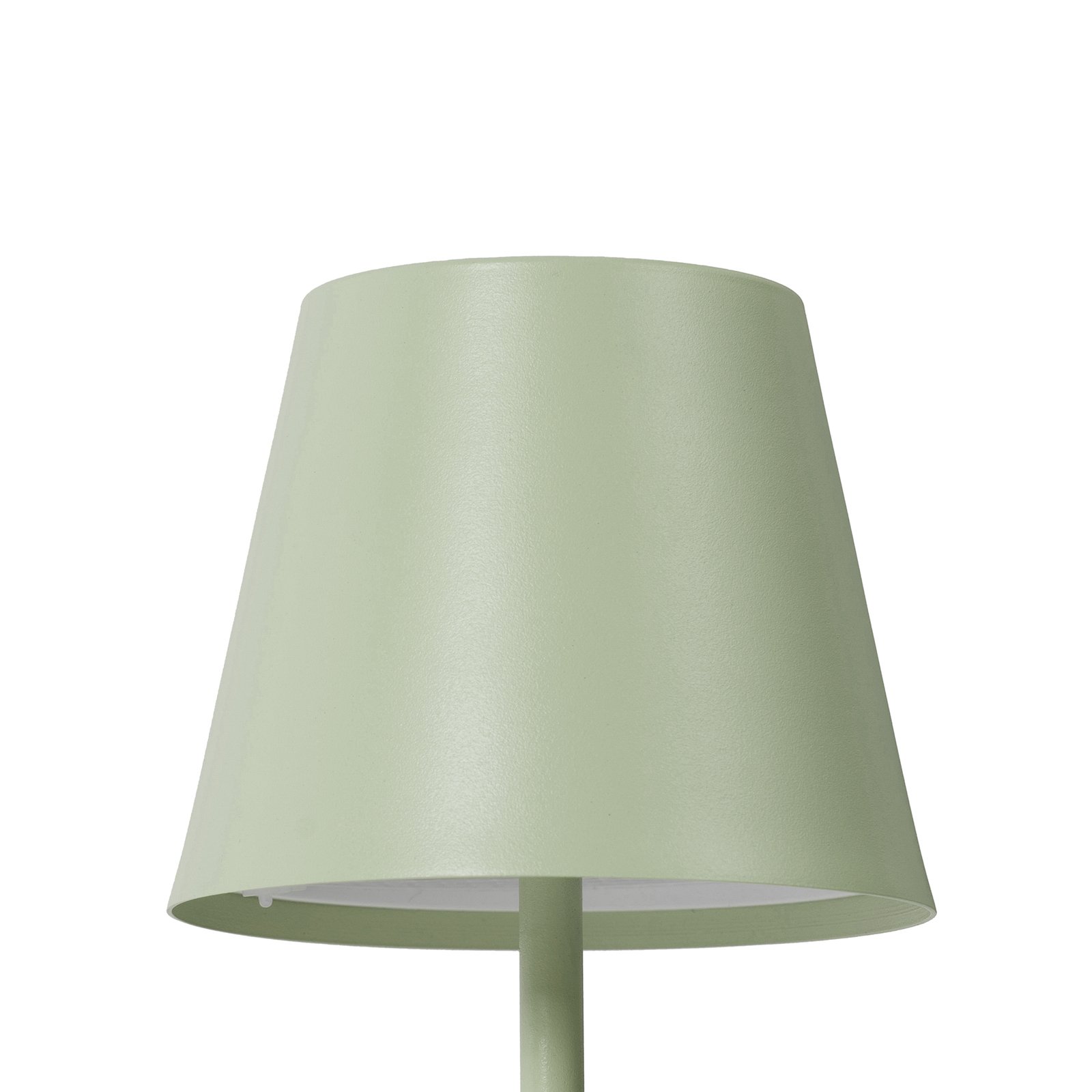 Akumulatorowa lampa stołowa LED Janea, sześcian, zielony, metal, Lindby