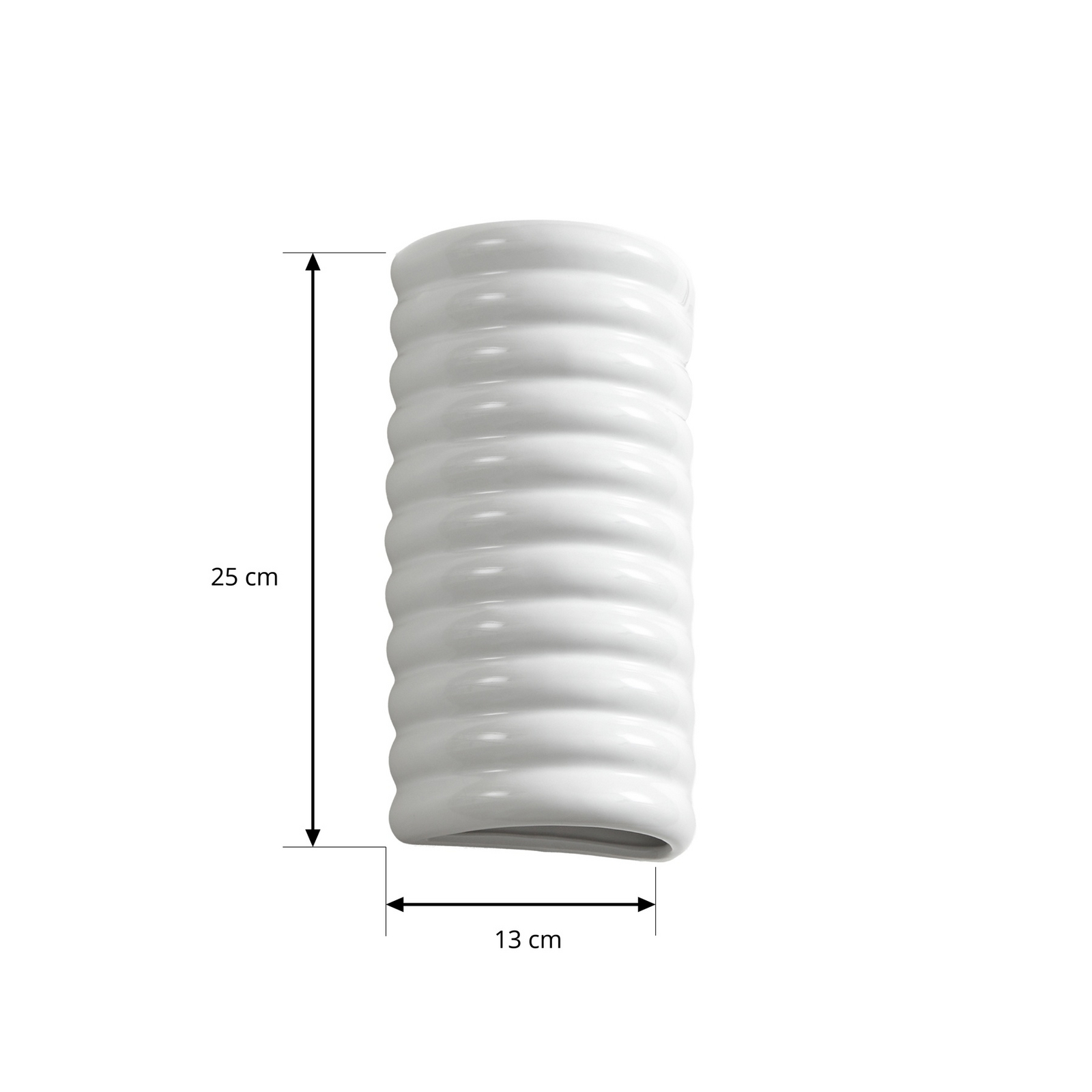 Aplică LED Lucande model Riff, albă, din ceramică, înălțime 25 cm