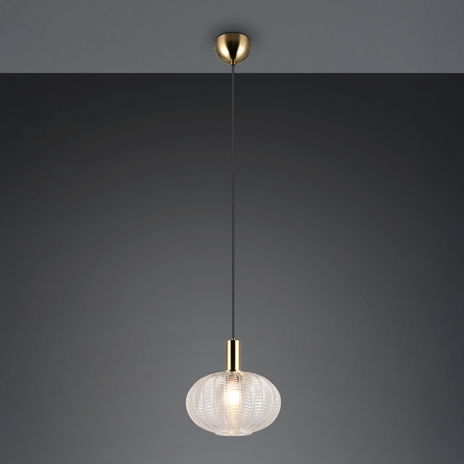 Elvezia lógó világítás, átlátszó, Ø 26 cm, üveg, E27