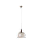 Hängelampe Ermo, weiß/klar, messing, Ø 30 cm, Glas/Metall