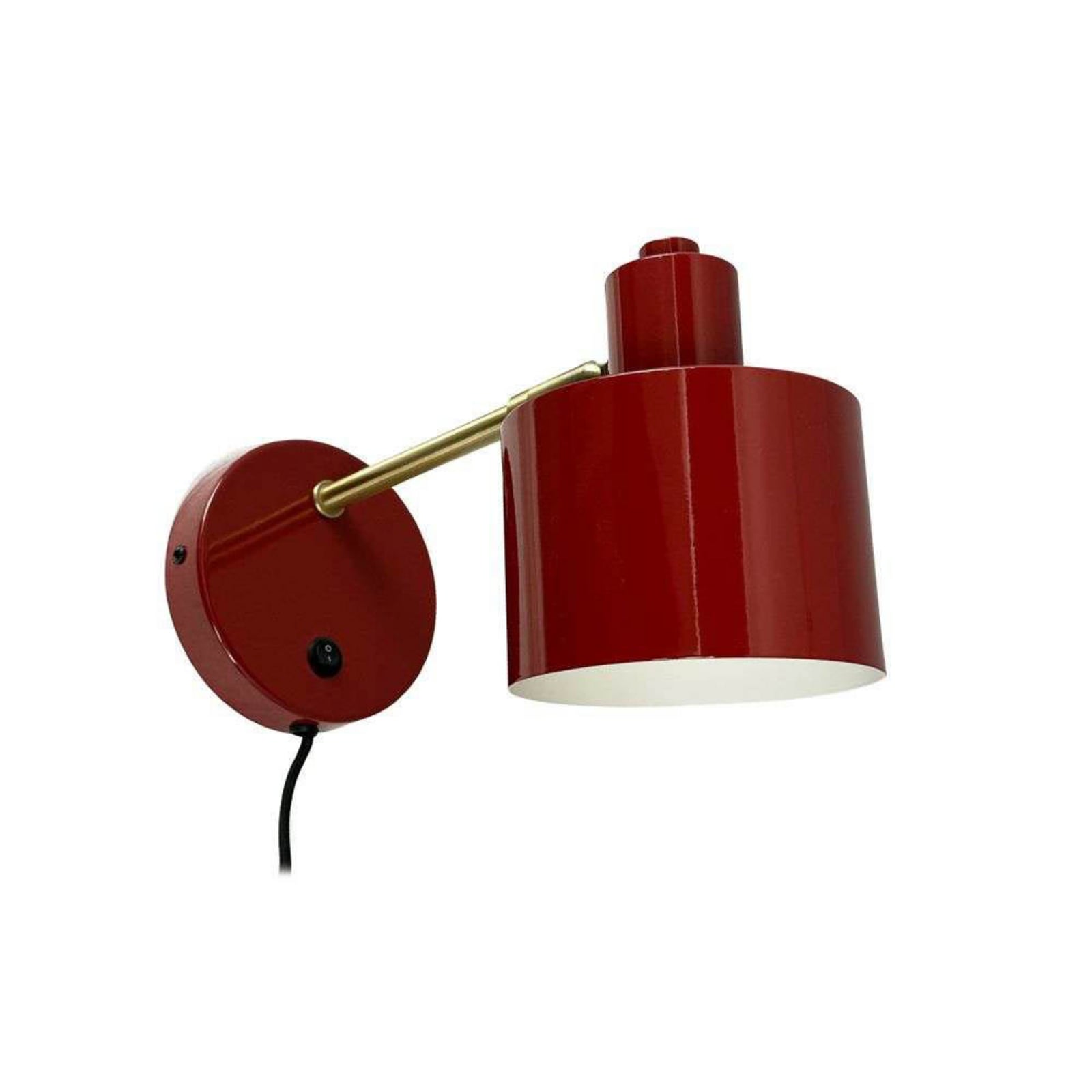 Dyberg Larsen vegglampe Ocean, mørkerød, utstikk 30 cm