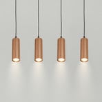 Suspension Ida, marron, à 4 lampes, longueur 76 cm, GU10