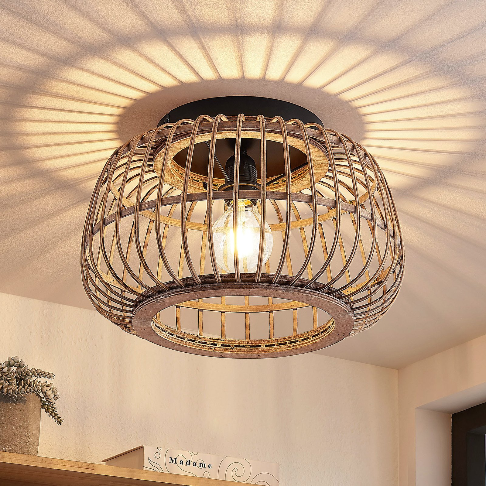 Bominio Plafonnier Ø40 Wood - Lindby