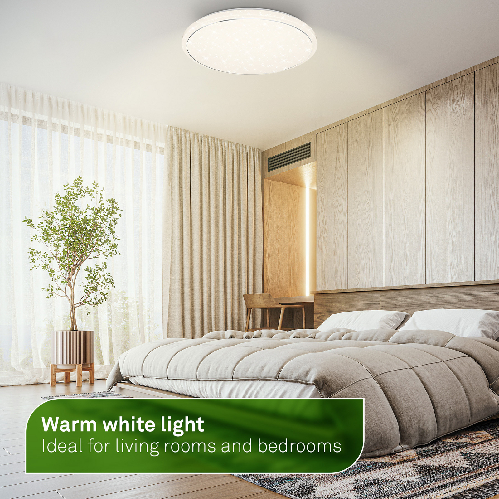 Stropné LED svetlo Star, biele, hviezdicový dekor, CCT, stmievateľné