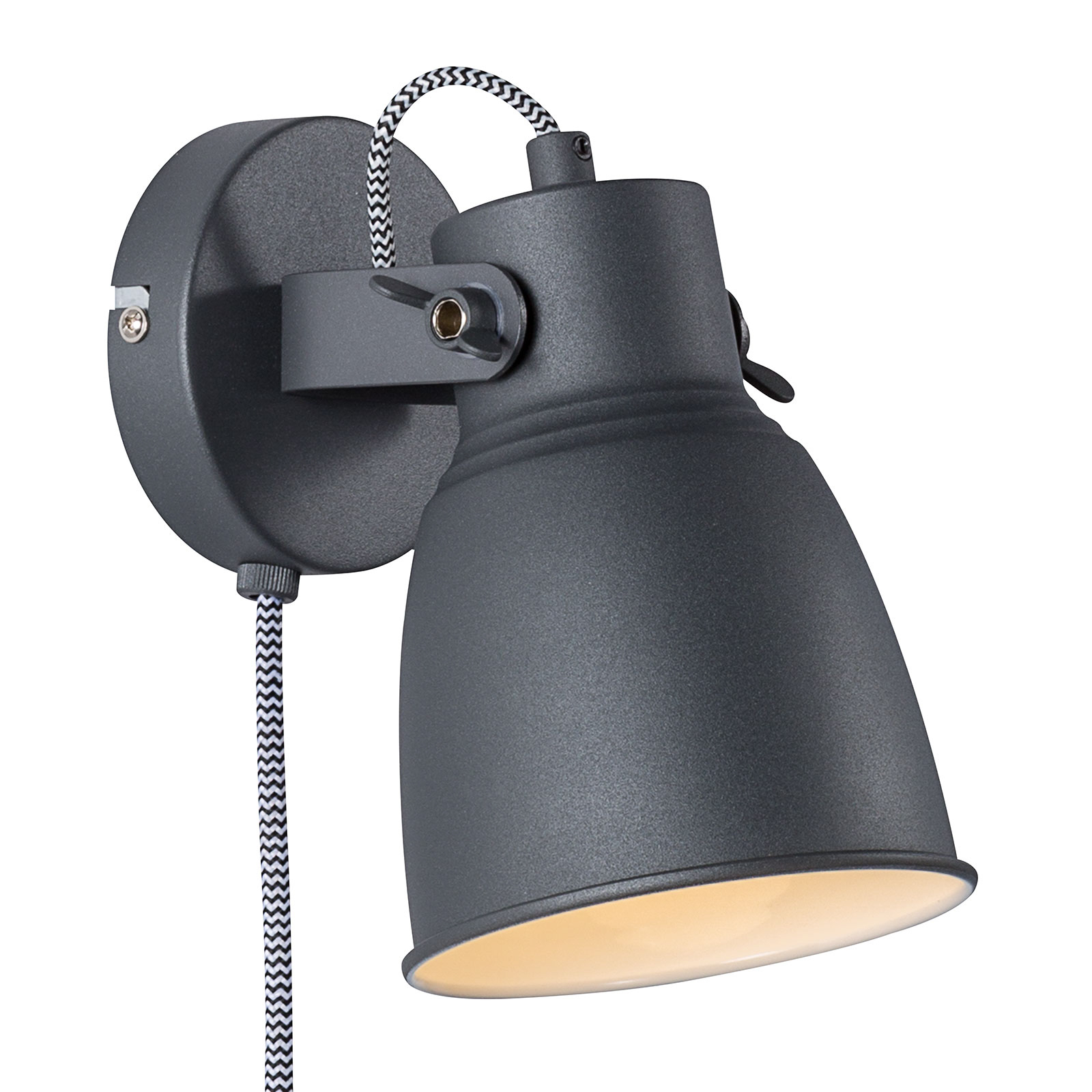 Adrian wall light with a cable and plug anthracite