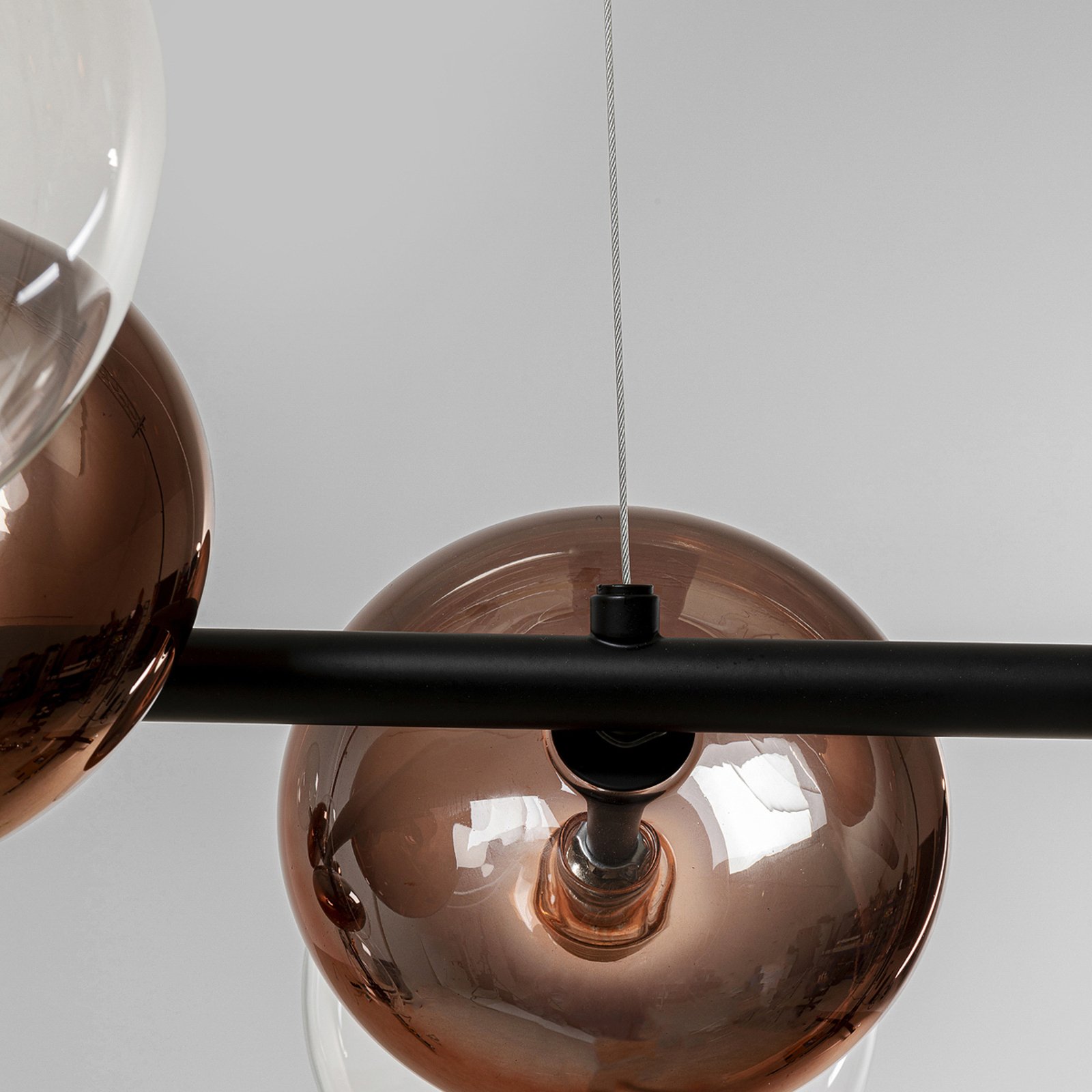 KARE Double Bubble pendant 6-bulb copper/clear