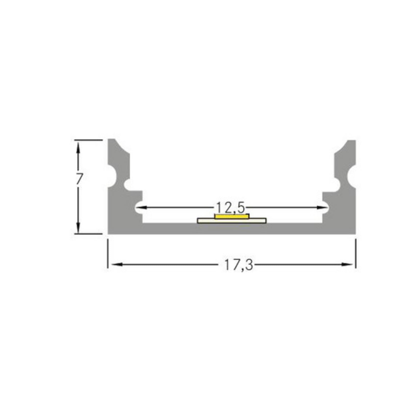 BRUMBERG dogradni set aluminijskih profila za LED trake - Anodizirani aluminij - Metal