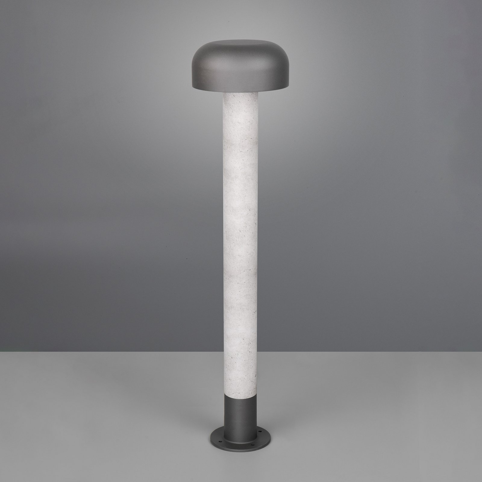 Fraser path light, grey/concrete look, aluminium, IP54, height 84.5 cm